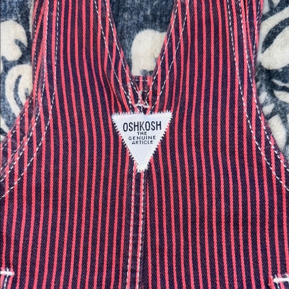 Vintage OshKosh B'gosh Pink and Blue Striped Denim dress - Picture 6 of 9